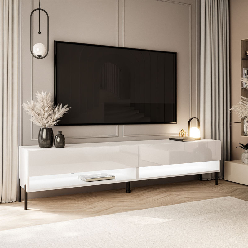 Unfinished TV Stand for TVs up to 70", White/Black