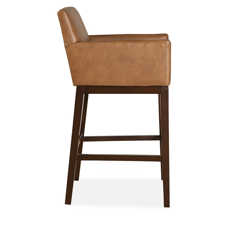 Upholstered Bar Stool with Solid Wood Frame, Ashton