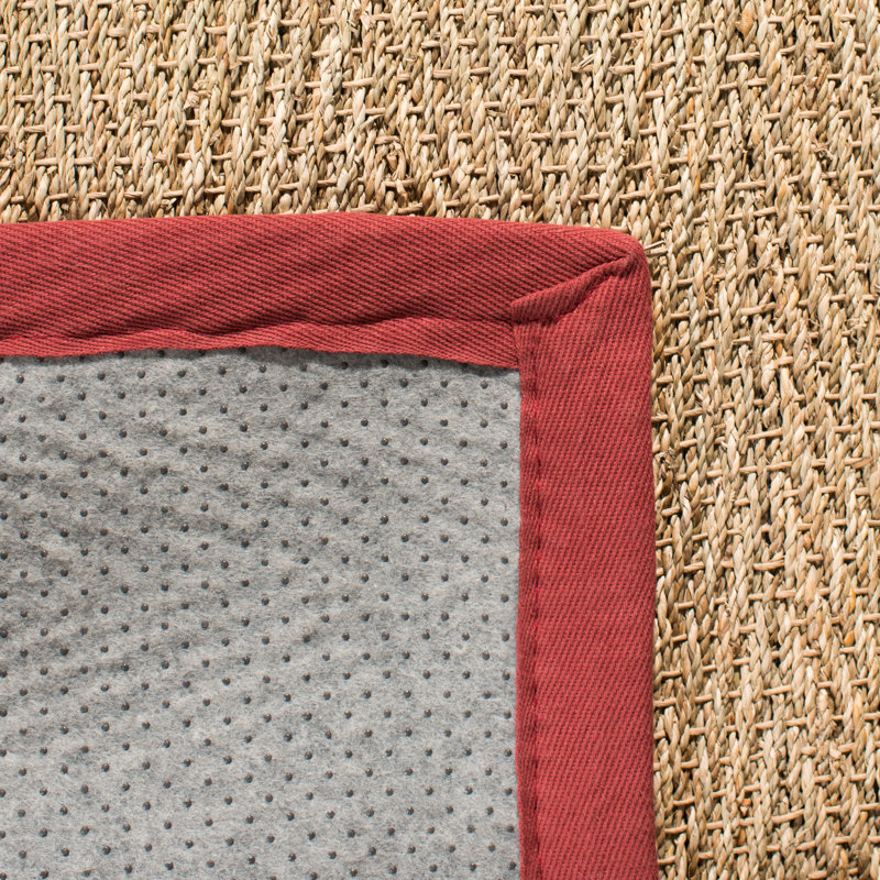 Tapis en lattes de bambou / brun / brun clair / rouge, Rectangle 9 pi x 12 pi