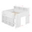 Lit mezzanine double avec bureau Designs, structure de lit mezzanine en bois avec tablettes de rangement, lumière DEL-1368486521