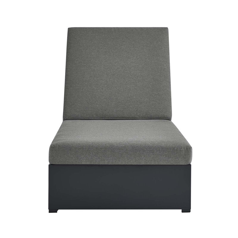 Modway Tahoe 27" Long Reclining Single Chaise with Cushions, Charcoal