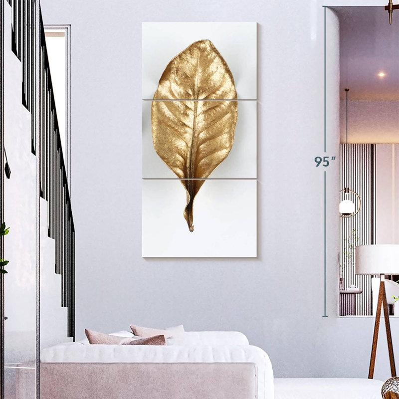 Feuille d’or, H 27 po x l 12 po