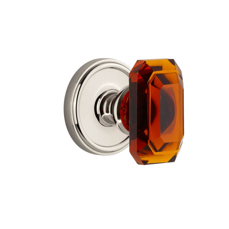 Double porte-boutons en cristal Grandeur Georgetown Rosette, Nickel poli