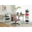 Chaise de bureau en velours rose avec accoudoirs croisés avec roulettes - confortable pour le bureau personnel, la lecture et la coiffeuse