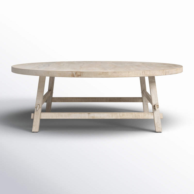 Loleta Solid Wood Single Coffee Table, 16" H x 48" L x 48" W, Beige