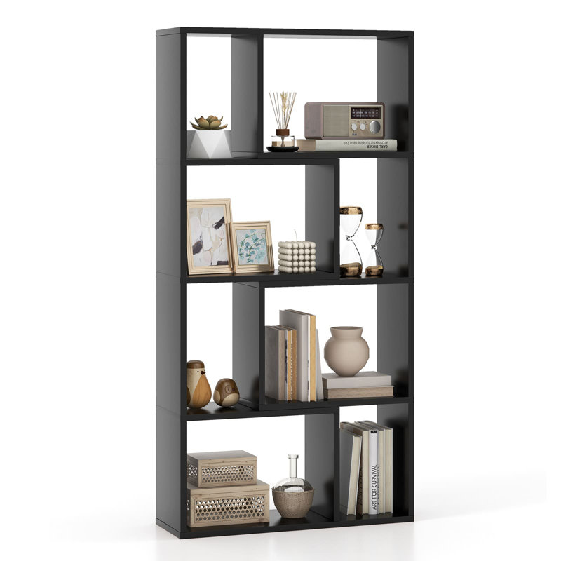 Safan 120cm H x 60cm W Particle Board Bookcase, Black