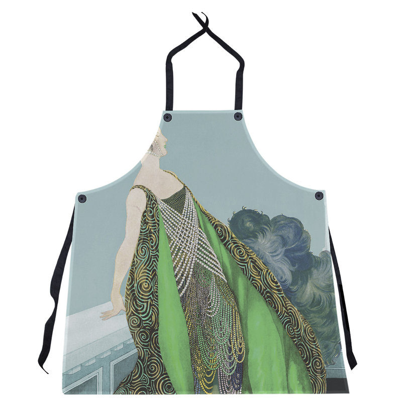 Bib Apron, Blue/Green