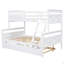 Lit simple superposé au dessus d'un lit double avec échelle, lit gigogne simple, barrière de sécurité