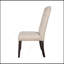 Ensemble de 2 chaises de salle à manger rembourrées en lin avec dossier capitonné, beige et espresso vieilli