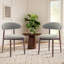  Solid Wood Upholstered Dining Chair - Ergonomic Curved Back, Comfort Fabric-872402458-1010913830