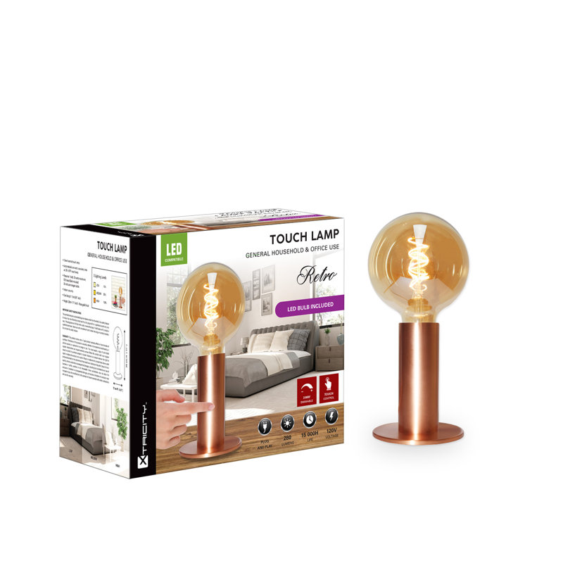 Lampe de bureau tactile 13 po, Or rose