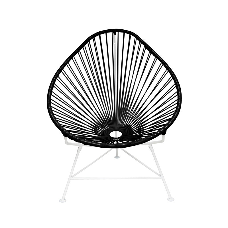 Outdoor Lounge Chair, Black/White