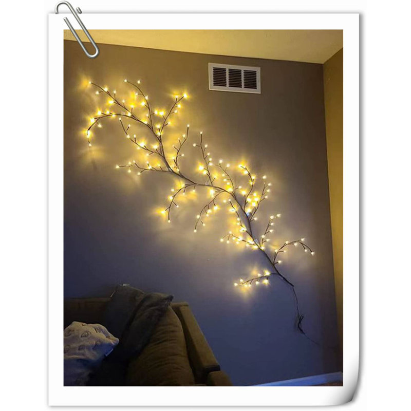 Vines For Home Decor With Remote Control On\/Off Timmer Dim,Christmas Decorations Artificial Tree Branches With 144 Leds Enchanted Willow Vine For Indoor Walls Bedroom Décor(1PCS)