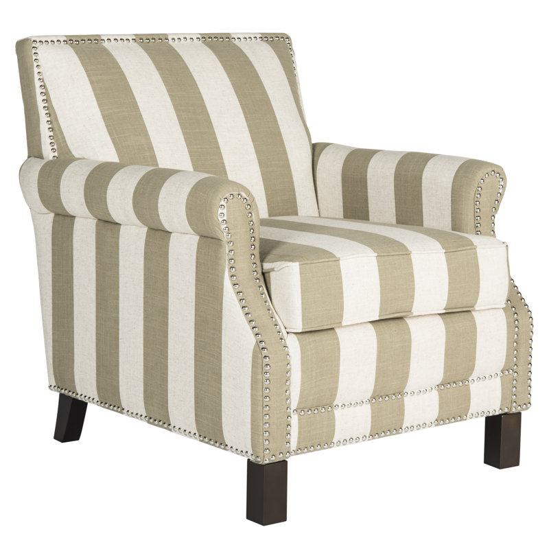Fauteuil Lawson de 28,3 cm de large, Mélange de polyester taupe / blanc