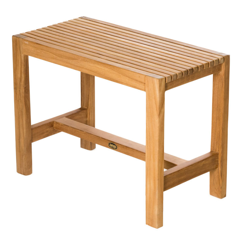 Hieu 12'' W Teak Shower Bench, 18" H x 12" W x 24" D