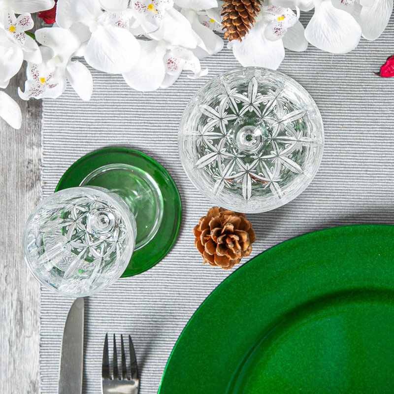 Argon Tableware - Melamine Charger Plates - 12 Piece Set - Metallic Finish, Green