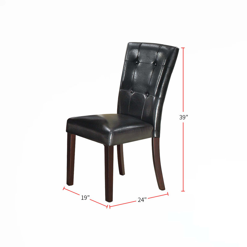 Chaise rembourrée en similicuir, Noir
