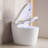 Elongated One-Piece Smart Toilet, Heated Bidet Seat, Foot Sensor Flush, Warm Air Dryer, Remote Lid Control