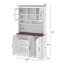 Armoire de rangement de 71 pouces de hauteur avec station de charge avec huche et portes en verre-1480869777