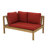 Collinward 5 - Person Seating Group with Red Cushions and Round Grey Parasol-94493181