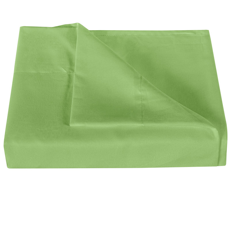Drap plat en microfibre , Vert sauge, Drap plat pour lit simple TG
