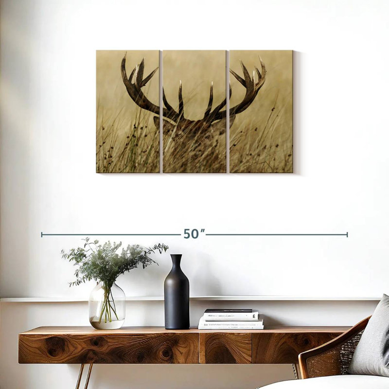 Hiding Stag, 20" H x 33" W