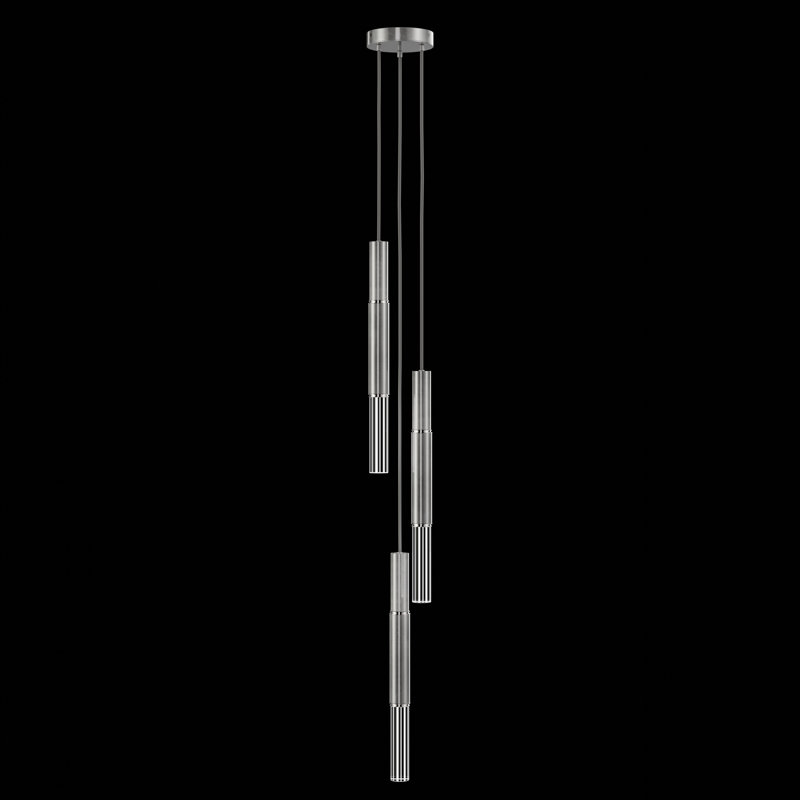 Luminaire suspendu rond l 8,5 po Antonia, Feuille d'argent standard / nickel