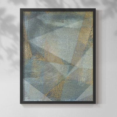 «Geometric Facets II», reproduction encadrée - bois massif