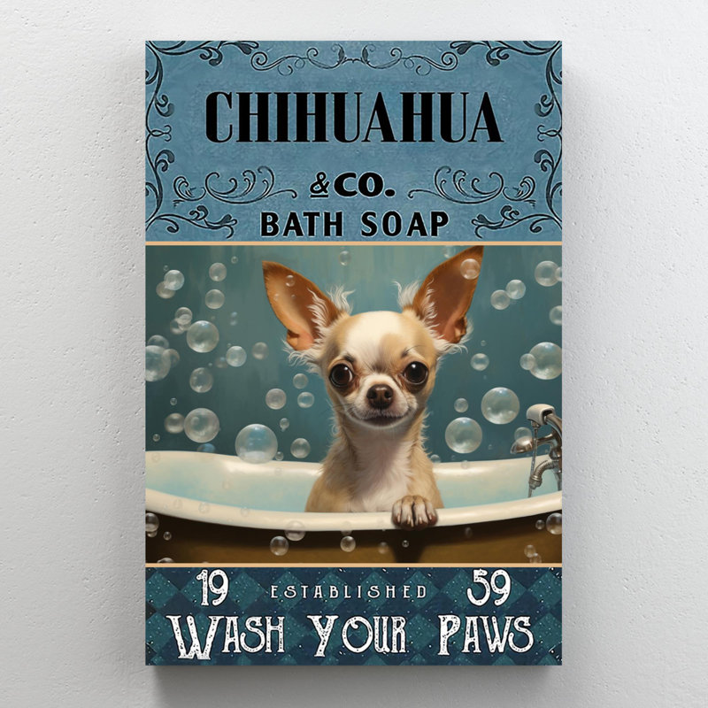 Impression sur toile Chihuahua, H 14 po x l 11 po x P 1,25 po