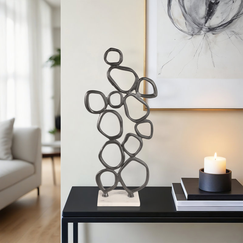 Tidus Small Ring Statuary, Black, 25" H x 12" W x 5" D