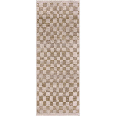 Jasha Checkered Beige/Brown Area Rug