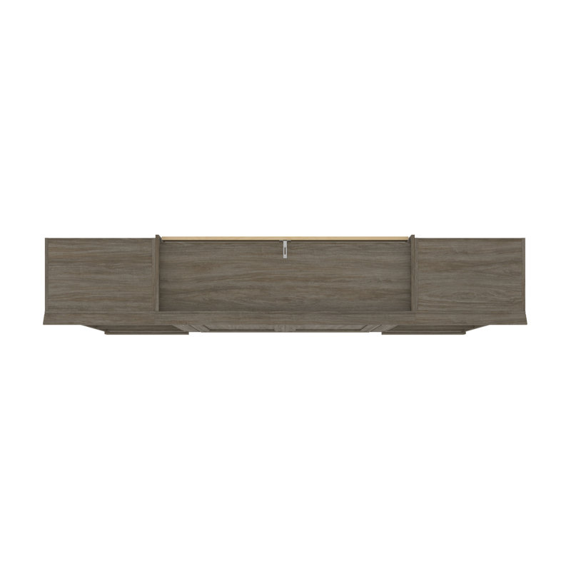 Lit escamotable avec rangement bas Alvaretta, Noyer gris