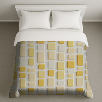 Housses de couette rectangulaires jaunes et beiges