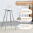 Breion Modern Transparent Bar Stools with Faux Leather Seat and Metal Legs ( Set of 2)-1957520443