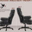 Fauteuil de bureau d'une capacité de poids de 400 lb avec vibrations, chaleur, soutien lombaire, repose-pieds, microfibre, noir, massage par vibrations et fonction de chaleur, siège spacieux pour plus de confort