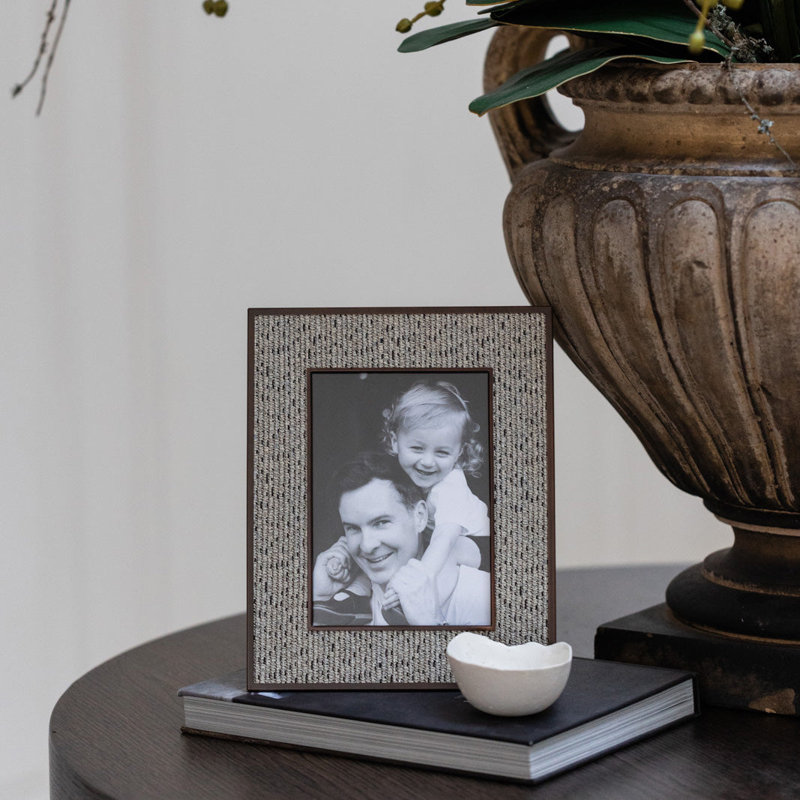 Faux Rattan Frame, Gray, 8"W x 10"H