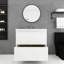 36 po Meuble-lavabo autoportant blanc brillant avec lavabo-2101168687