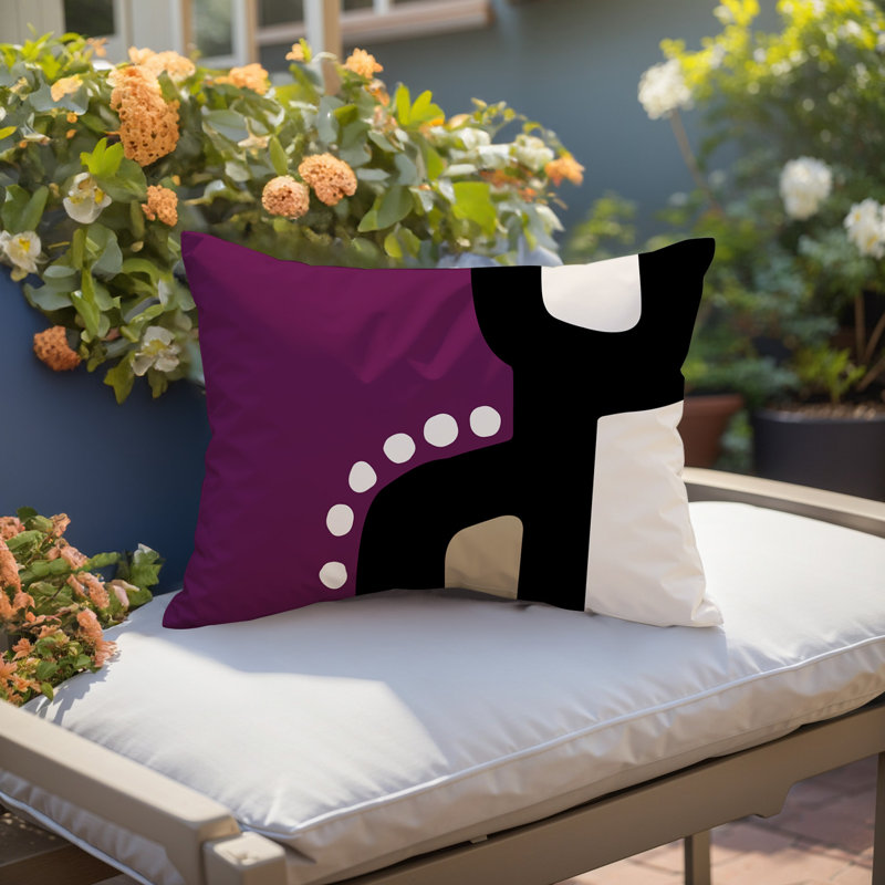 Coussin lombaire réversible intérieur / extérieur Sofi Minimalist, H 14 po x l 20 po, Purple