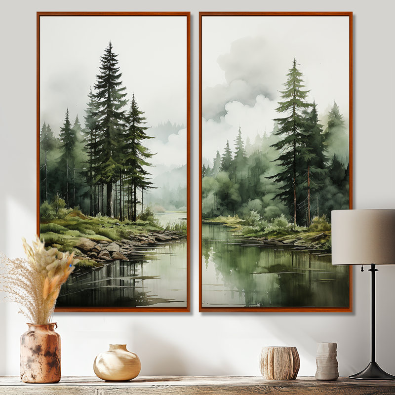 Pin, Silent Wilderness - Pin, art mural, 20" H x 24" W, Impression encadrée flottante, Brown