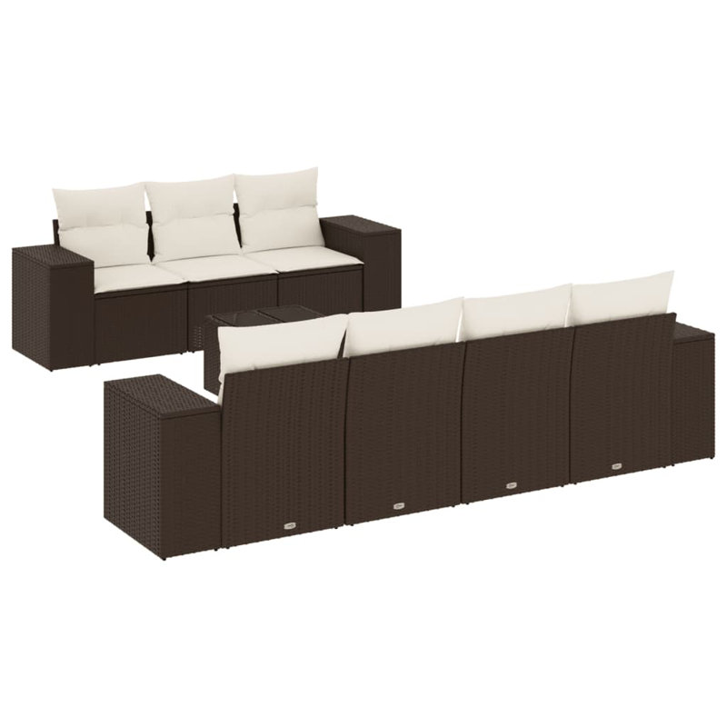  Garden Sofa Set Brown, Cream White