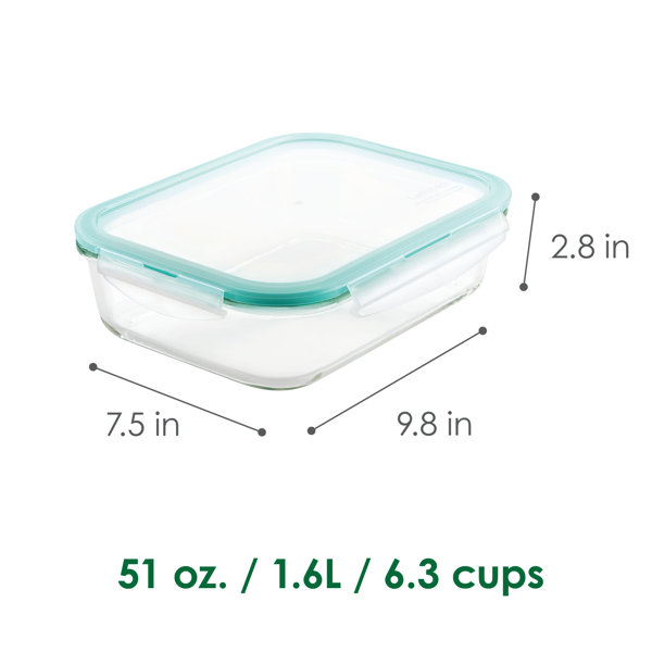 LocknLock Purely Better Glass Divided Food Storage 25oz 3 PC Set - Clear - 3 Piece