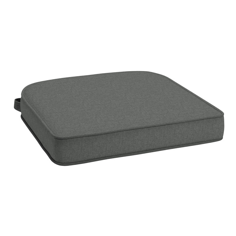 ARDEN Foam Outdoor Double Welted Round Back Seat Cushion, 20 x 19, made with ProFoam, Heathered Charcoal