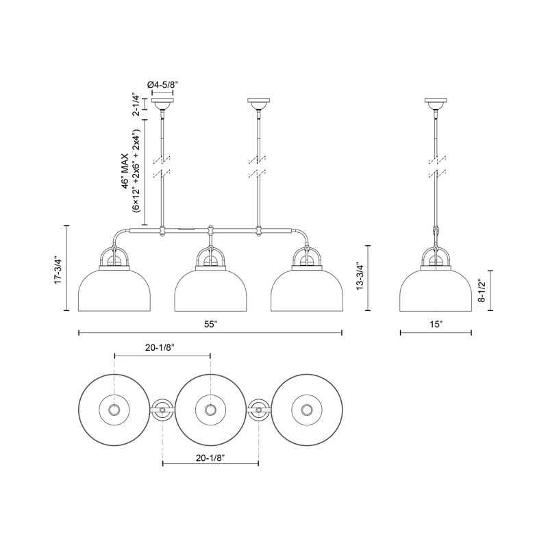 Alwaleed 3 - Light Kitchen Island Pendant, Chrome