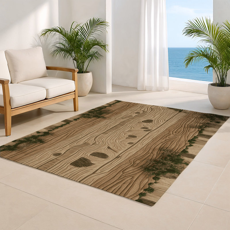 Nature Beige Indoor and Outdoor Area Rug, Rectangle 2' x 3'