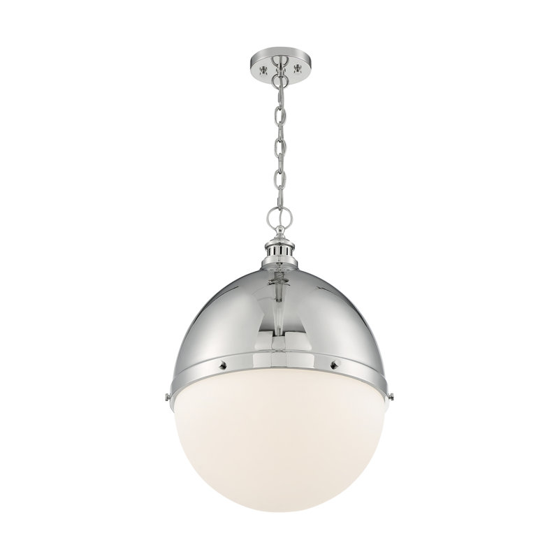 Haley 1 - Light Single Pendant, 24.63" H x 17.5" W x 17.5" D, Polished Nickel
