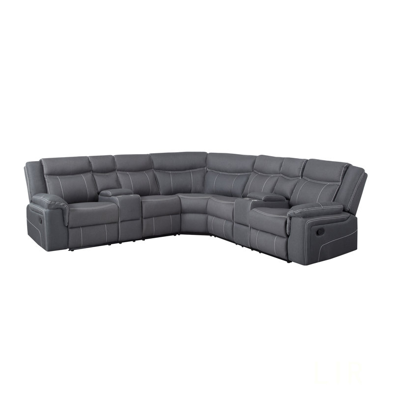 Canapé modulaire inclinable manuel 109,4 po avec accoudoirs coussinés et inclinaison réglable pour un confort ultime