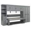 Lit escamotable simple avec garde-robe, armoire et bureau, lit escamotable pliable peu encombrant, gris-1723532405