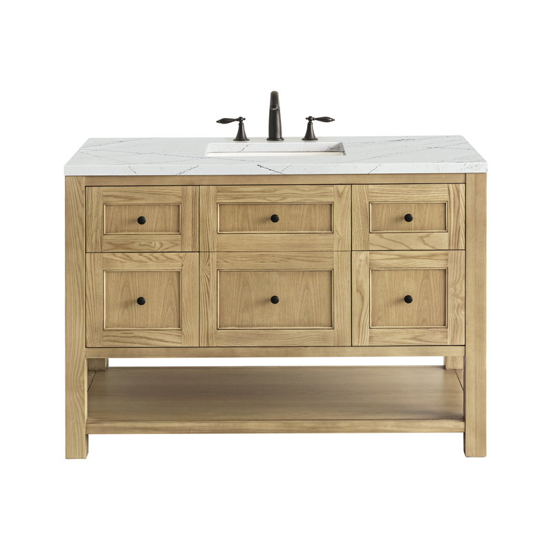 Breckenridge 48 in. Single Vanity, Light Natural Oak, Ethereal Noctis, 8" Widespread