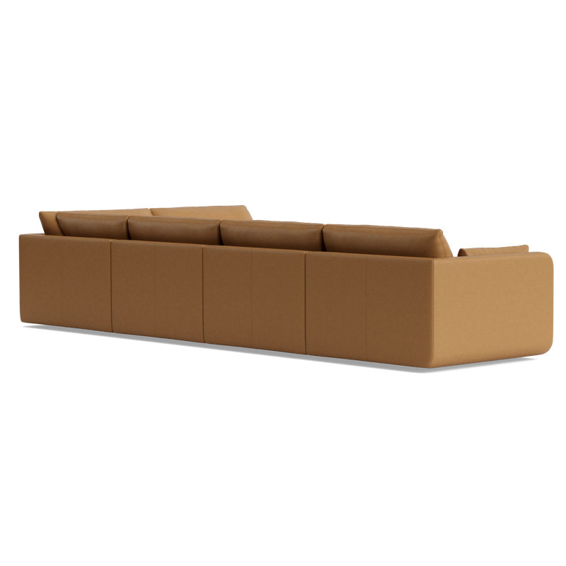 Eva Modular Corner Sectional, Leather - Butterscotch, Right Hand Facing