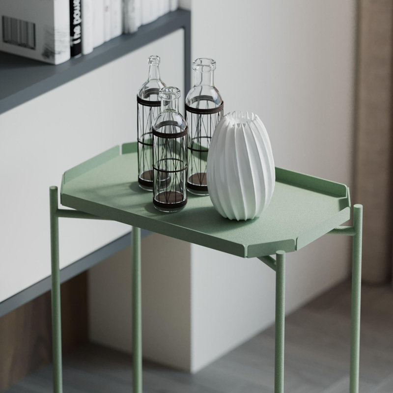 Modern Green Coffee Table, 26 x 22 x 15.7 inches | 100% Metal Construction, Lightweight at 6.9 lbs | Stylish Solid Color Design, Perfect for Living Rooms & Contemporary Spaces, Durable & Functional